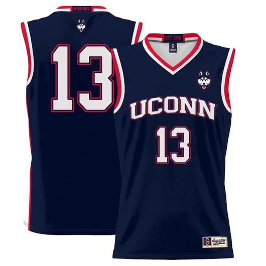 Men's Richie Springs Jersey UConn Huskies College Basketball No Name Navy #13