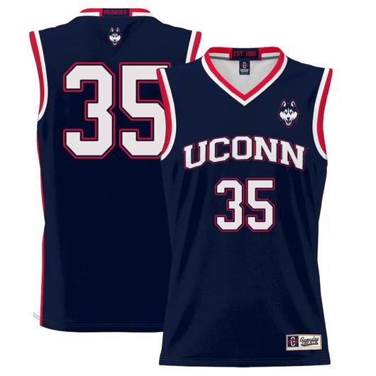 Men's Samson Johnson Jersey UConn Huskies College Basketball No Name Navy #35