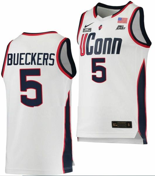 Men's Paige Bueckers Jersey UConn Huskies College Basketball White Replica #5