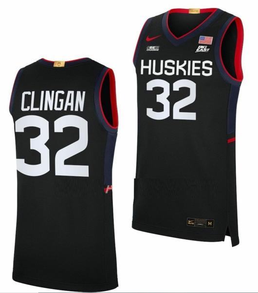 Men's Donovan Clingan Jersey UConn Huskies College Basketball Limited Black #32