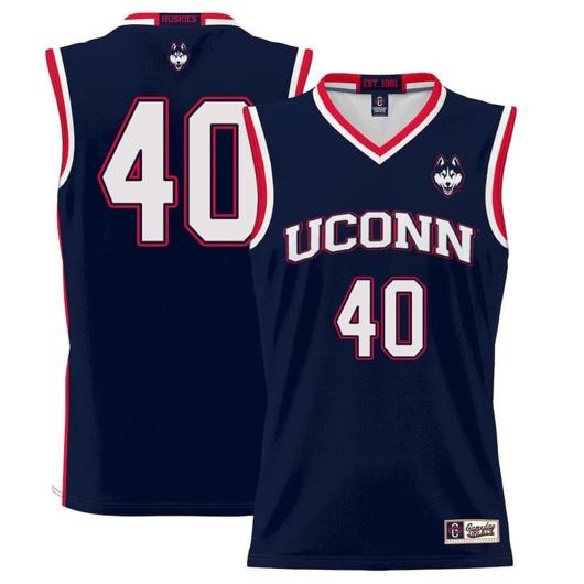 Men's Andre Johnson Jr Jersey UConn Huskies College Basketball No Name Navy #40