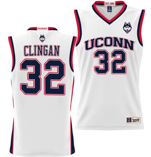 Men's Donovan Clingan Jersey #32 UConn Huskies NIL College Basketball Lightweight White