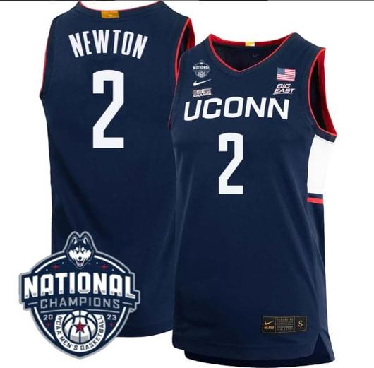 Men's Tristen Newton Jersey #2 UConn Huskies 2023 National Champions College Basketball Navy