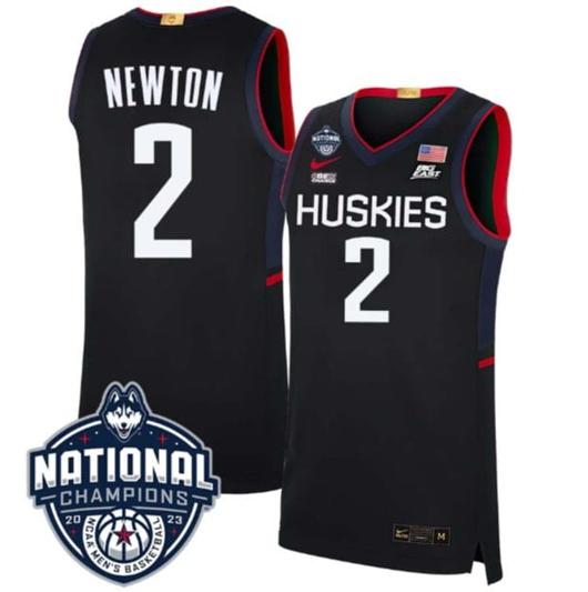 Men's Tristen Newton Jersey #2 UConn Huskies 2023 National Champions College Basketball Black