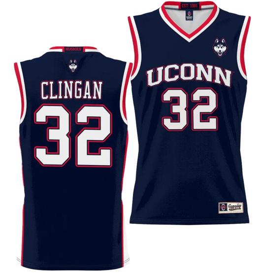 Men's Donovan Clingan Jersey #32 UConn Huskies NIL College Basketball Lightweight Navy