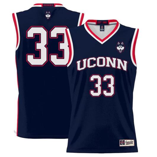 Men's Apostolos Roumoglou Jersey UConn Huskies College Basketball No Name Navy #33