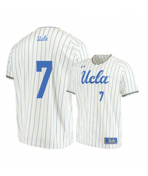 Men's UCLA Bruins 7 JT Schwartz Beige College Baseball Jersey