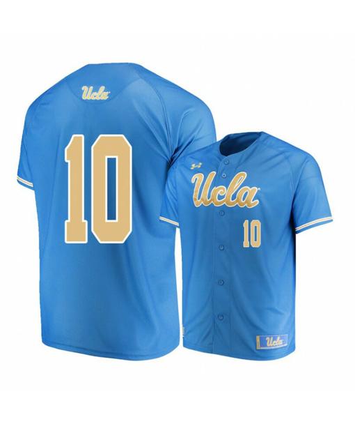 Men's UCLA Bruins 10 Mikey Perez Blue College Baseball Jersey