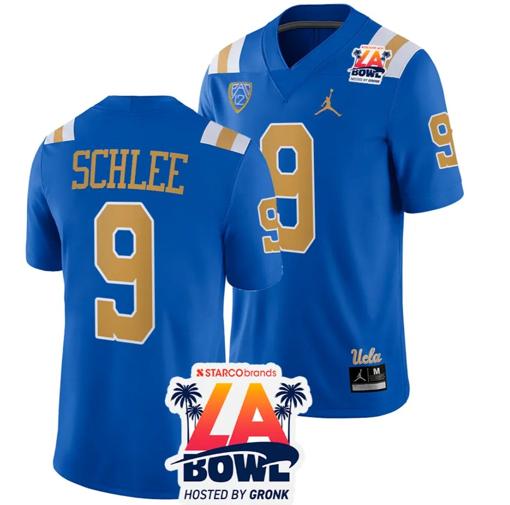 Men's Collin Schlee Jersey #9 UCLA Bruins 2023 LA Bowl College Football Blue