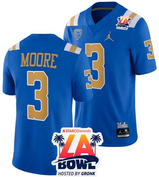 Men's Dante Moore Jersey #3 UCLA Bruins 2023 LA Bowl College Football Blue