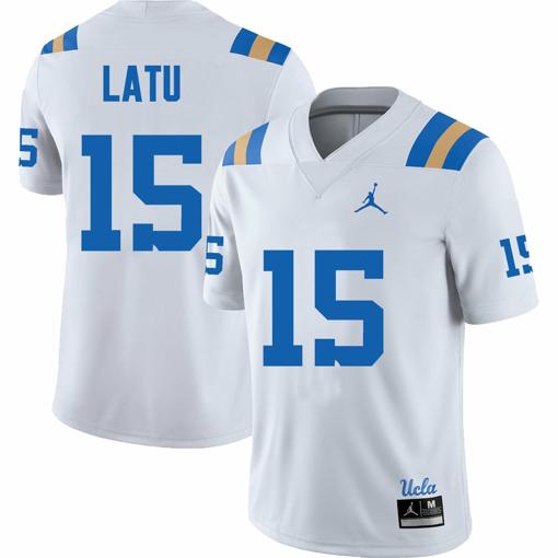 Men's UCLA Bruins Laiatu Latu Jersey #15 College Football White