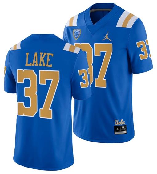 Men's UCLA Bruins Quentin Lake Jersey #37 Blue College Football Uniform