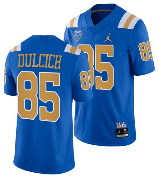 Men's UCLA Bruins Greg Dulcich Jersey #85 Blue College Football Uniform