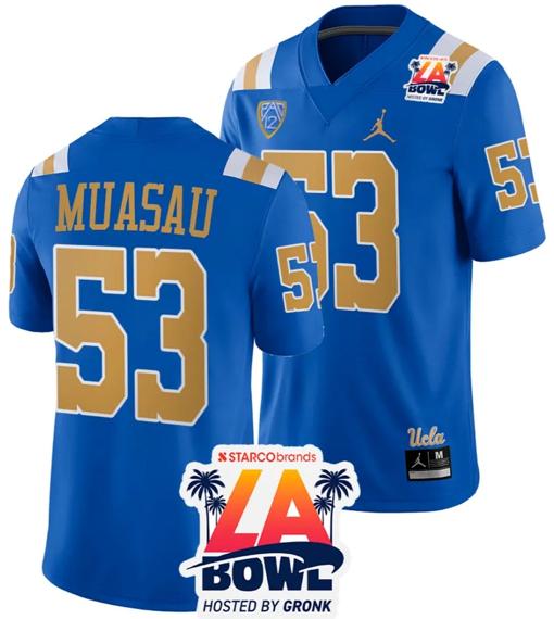 Men's Darius Muasau Jersey #53 UCLA Bruins 2023 LA Bowl College Football Blue