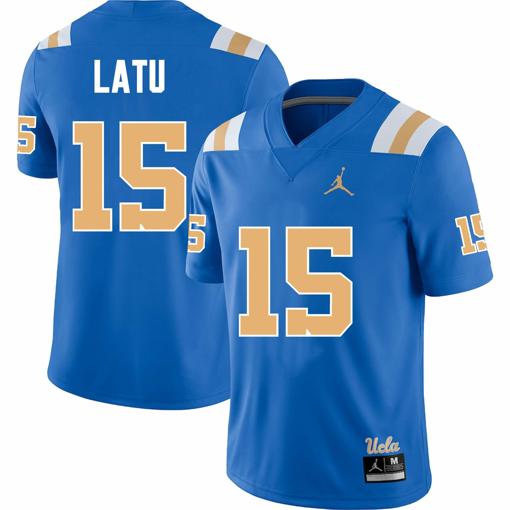 Men's UCLA Bruins Laiatu Latu Jersey #15 College Football Blue