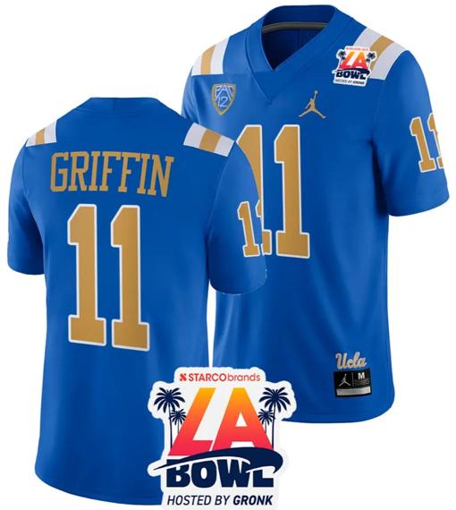 Men's Chase Griffin Jersey #11 UCLA Bruins 2023 LA Bowl College Football Blue