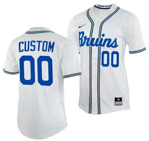 Men's Custom UCLA Bruins Baseball Jersey Name and Number NCAA College Replica White