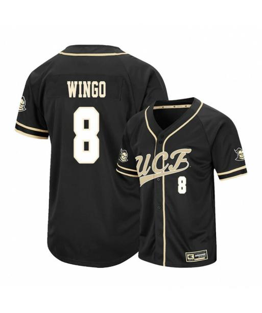 Men's Gameday Greats UCF Knights 8 Dalton Wingo Black College Baseball Jersey