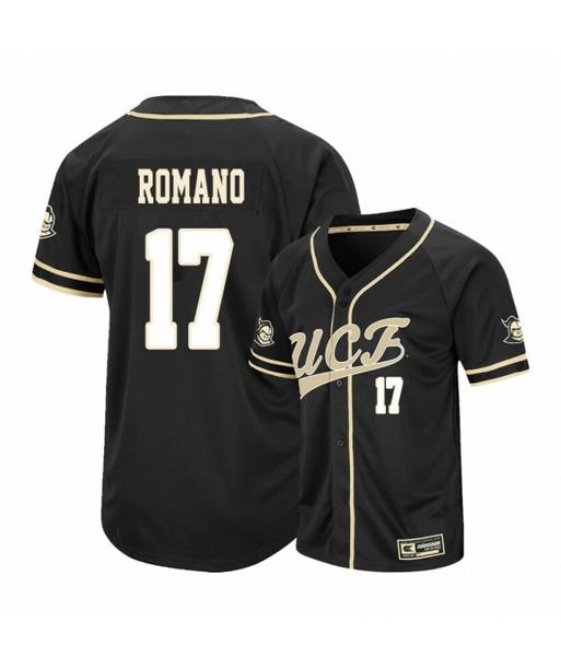 Men's Gameday Greats UCF Knights 17 Nick Romano Black College Baseball Jersey