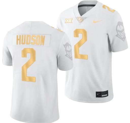 Men's Nike Kobe Hudson Jersey #2 UCF Knights Light Mode College Football White Golden