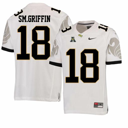 Men's Nike UCF Knights #18 SM.GRIFFIN NCAA College Football Jersey White