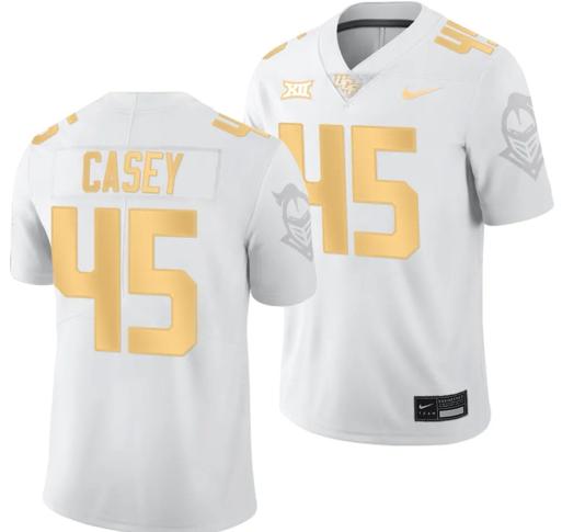 Men's Nike Ryker Casey Jersey #45 UCF Knights Light Mode College Football White Golden