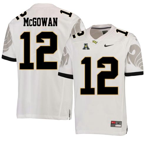 Men's Nike UCF Knights #12 Taj McGowan NCAA College Football Jersey White