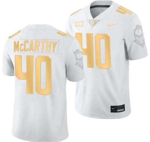 Men's Nike Mitch McCarthy Jersey #40 UCF Knights Light Mode College Football White Golden