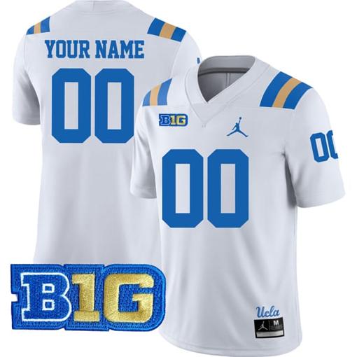 Men's Custom UCLA Bruins Jersey Name and Number College Football White Away All Stitched