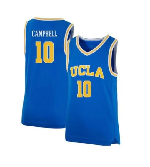 Men's #10 Tyger Campbell Jersey UCLA Bruins College Basketball Jerseys Blue