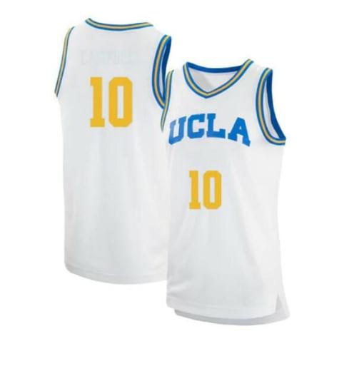 Men's #10 Tyger Campbell Jersey UCLA Bruins College Basketball Jerseys White Retro (Copy)