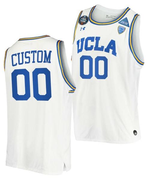 Men's Custom UCLA Bruins Jersey Name and Number College Basketball 2021 March Madness Final Four White JRW