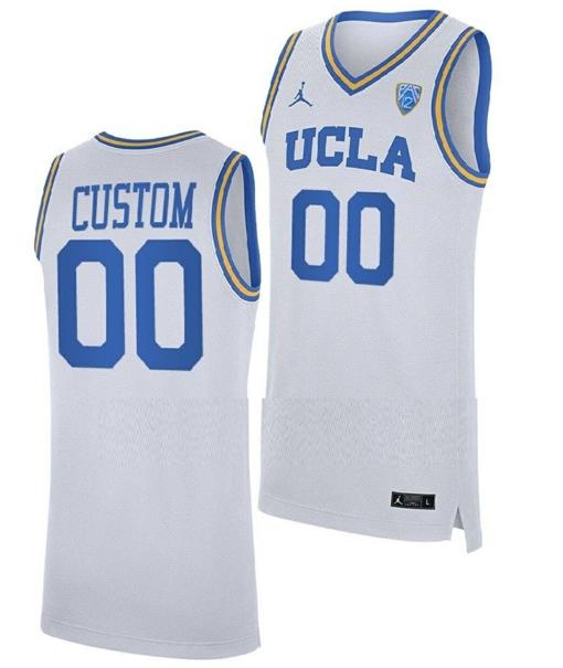 Men's Custom UCLA Bruins Jersey Name and Number College Basketball White