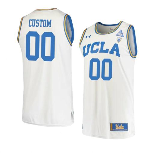 Men's Custom UCLA Bruins Jersey Basketball College Name and Number Retro White