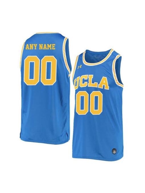 Men's Custom UCLA Bruins Jersey College Basketball Name and Number Elite Blue Retro