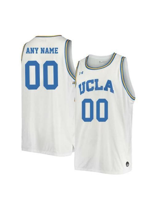 Men's Custom UCLA Bruins Jersey College Basketball Name and Number Elite White Retro