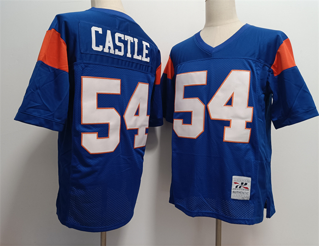 Men's Blue Mountain State #54 Thad Castle Blue Stitched Football Jersey