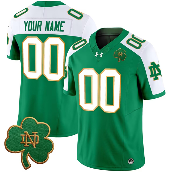 Men's Notre Dame Fighting Irish Active Player Custom Green 2024 Vapor Limited Stitched Jersey