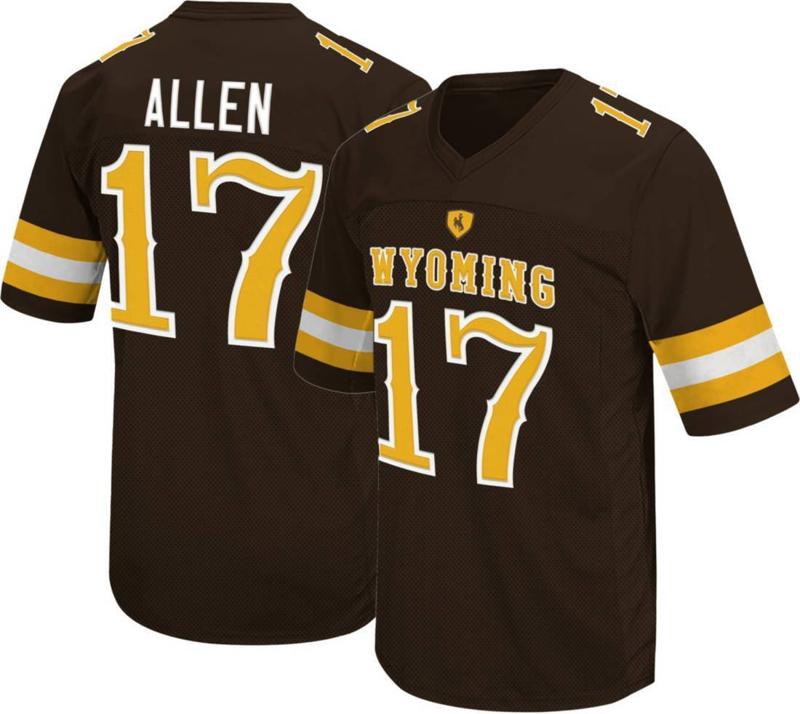 Men's Josh Allen Wyoming Cowboys Jersey #17 Original Retro Brand Brown NCAA Football Game