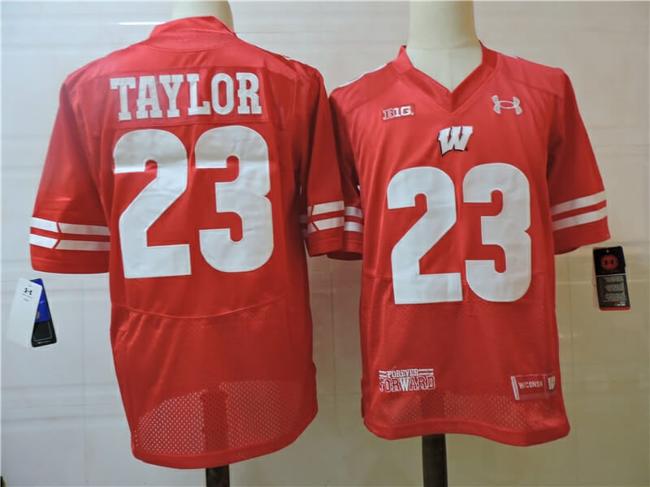 Men's Wisconsin Badgers #23 Jonathan Taylor College Football Jersey Red