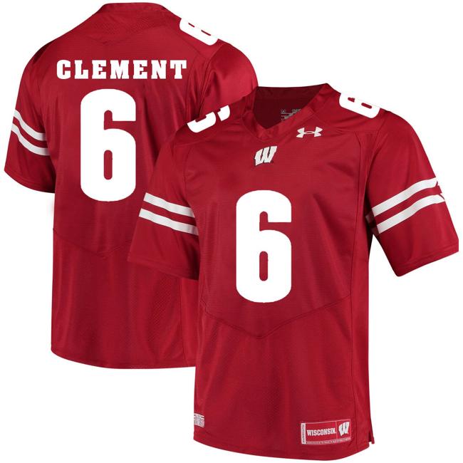 Men's Wisconsin Badgers #6 Corey Clement College Football Jersey Red