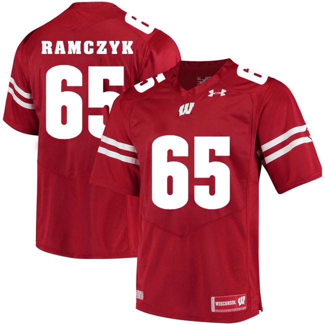 Men's Wisconsin Badgers #65 Ryan Ramczyk College Football Jersey Red