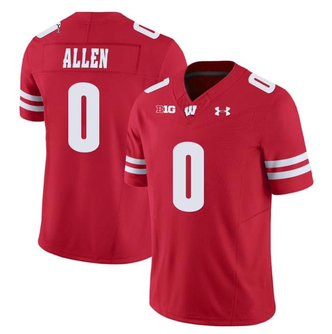 Men's Braelon Allen Jersey #0 Wisconsin Badgers Vapor Limited College Football Red