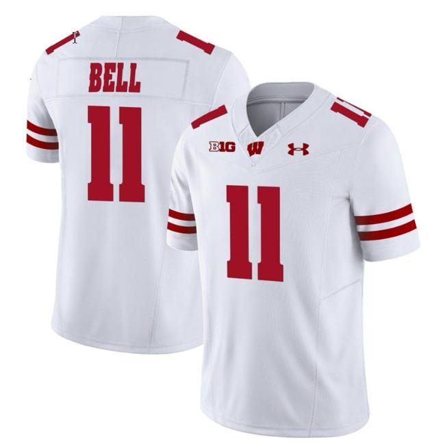 Men's Skyler Bell Jersey #11 Wisconsin Badgers Vapor Limited College Football White