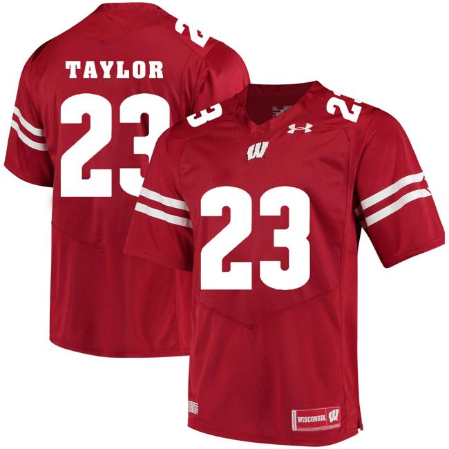 Men's Wisconsin Badgers #23 Jonathan Taylor College Football Jersey Red 1