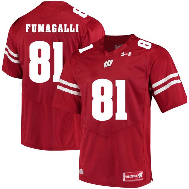 Men's Wisconsin Badgers #81 Troy Fumagalli NCAA College Football Jersey Red