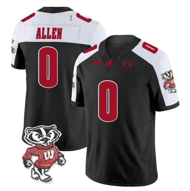 Men's Braelon Allen Jersey #0 Wisconsin Badgers Vapor Limited College Football Black Alternate