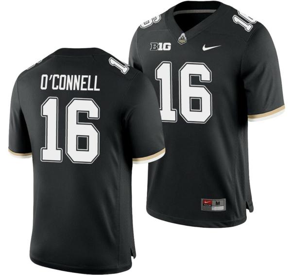 Men's Nike Purdue Boilermakers Aidan OConnell Jersey #16 College Football Game Black