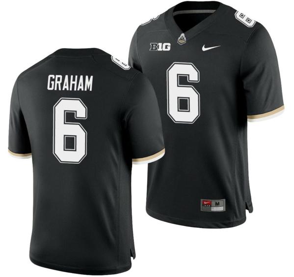 Men's Nike Purdue Boilermakers Jalen Graham Jersey #6 College Football Game Black