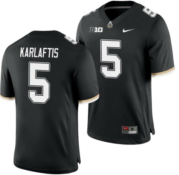 Men's Nike Purdue Boilermakers George Karlaftis Jersey #5 College Football Game Black